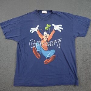 Vintage Disneyland Goofy Shirt Mens Large Blue Cartoon Graphic Tee Mickey